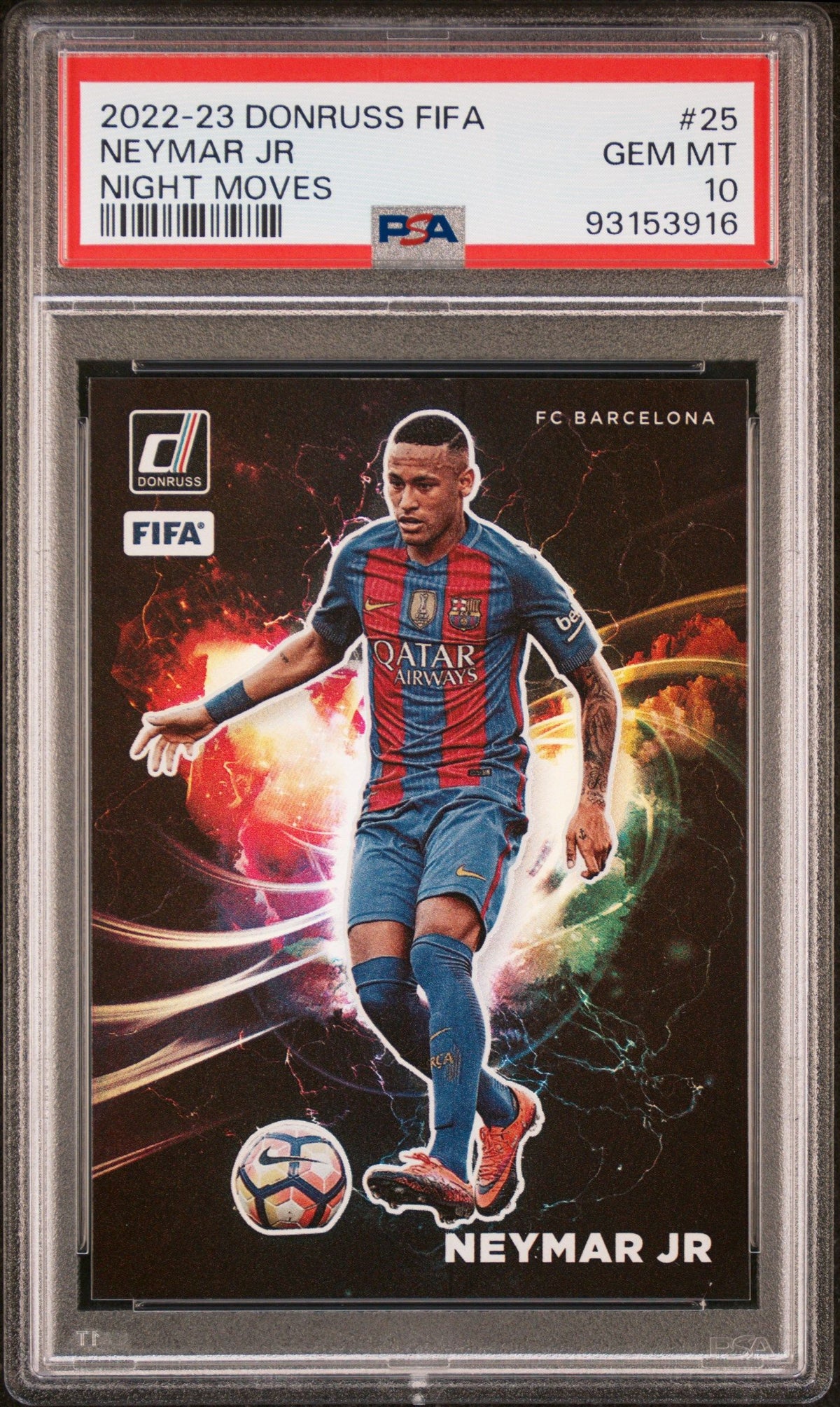 2022 Panini Donruss Fifa Night Moves #25 Neymar Jr Night Moves PSA 10