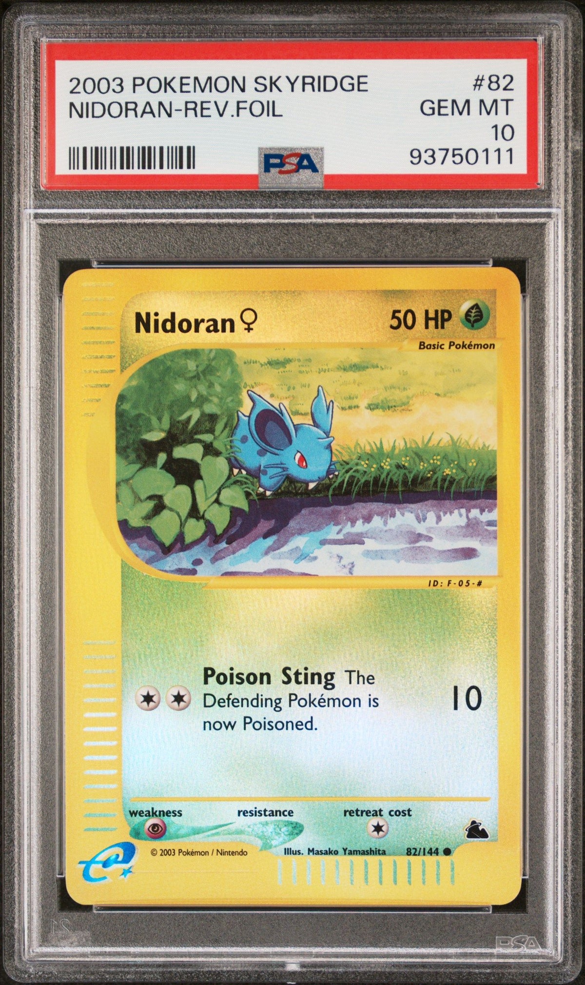 2003 Pokemon Skyridge Nidoran-Rev.Foil PSA 10