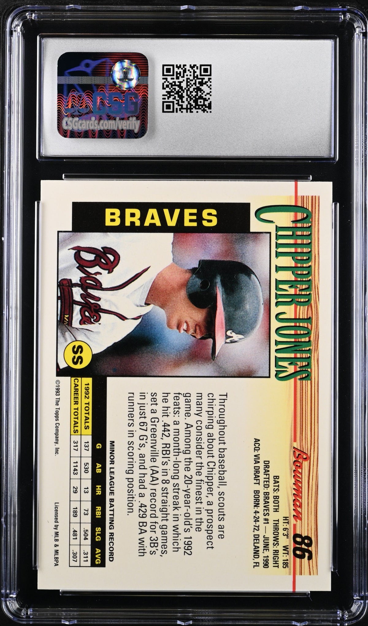 Chipper Jones CGC 9.5