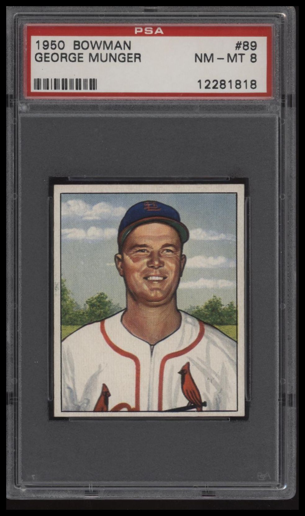 1950 Bowman #89 George Munger PSA 8