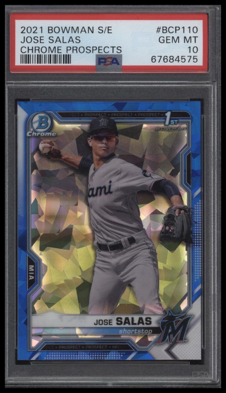 2021 Bowman Sapphire Edition Chrome Prospects #BCP110 Jose Salas PSA 10