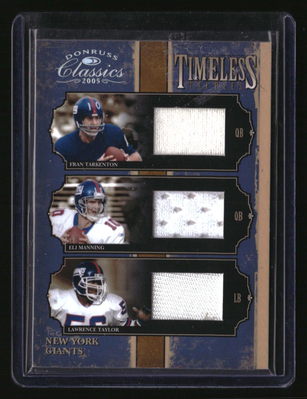 2005 Donruss Tarkenton / Manning / Taylor Timeless Triples Jerseys #/100