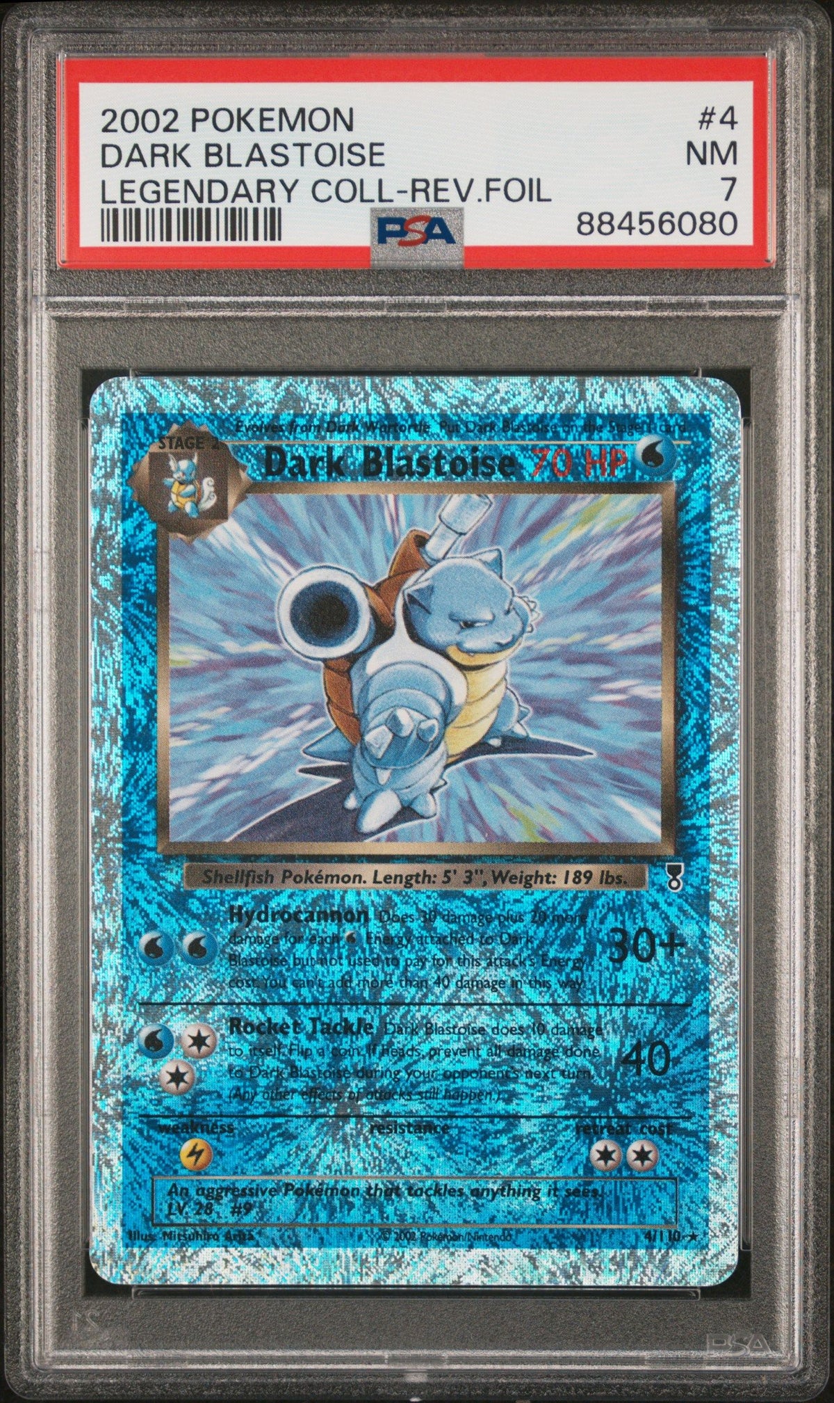 2002 Pokemon Legendary Collection Dark Blastoise Legendary Coll-Rev.Foil PSA 7