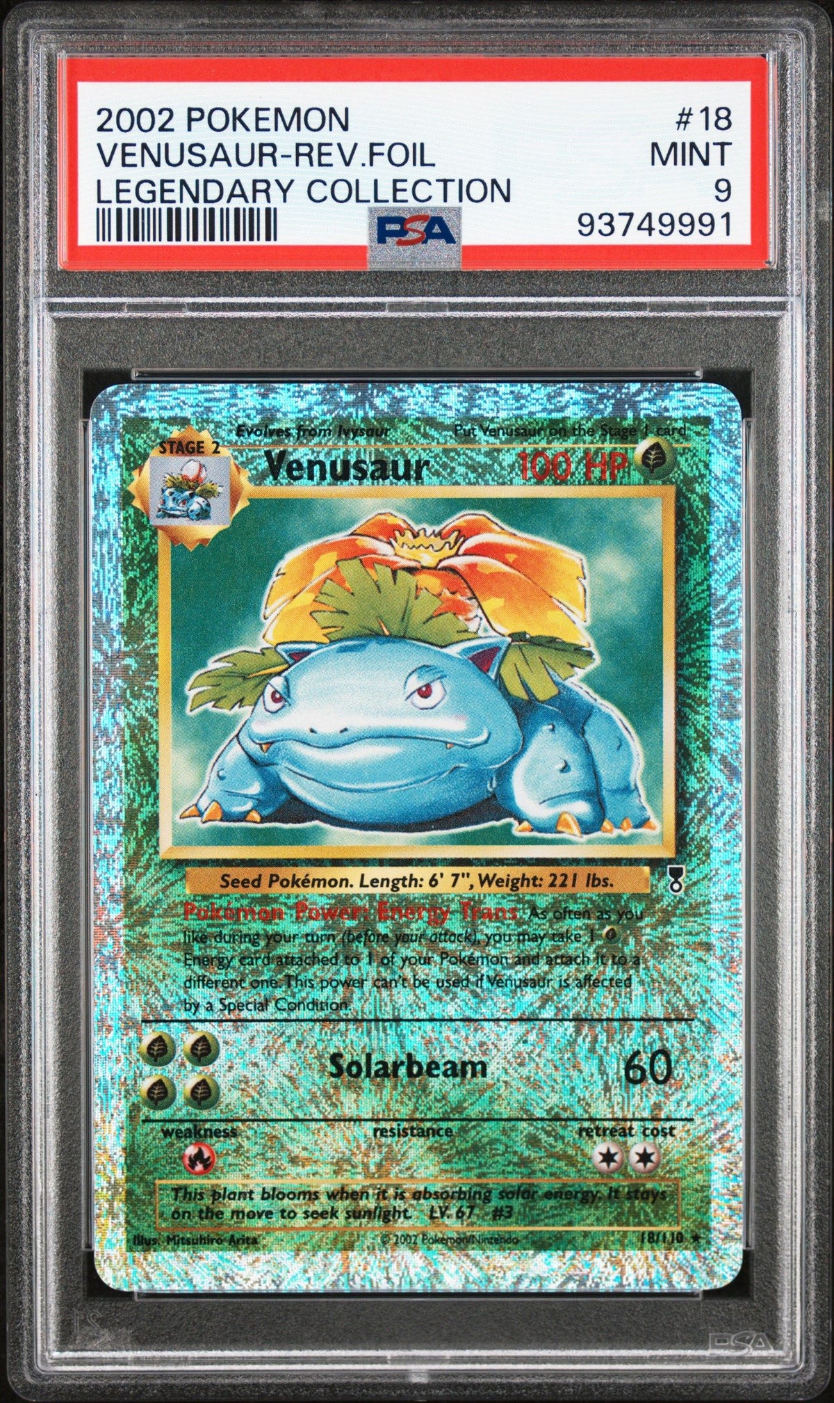 2002 Pokemon Legendary Collection Venusaur-Rev.Foil Legendary Collection PSA 9