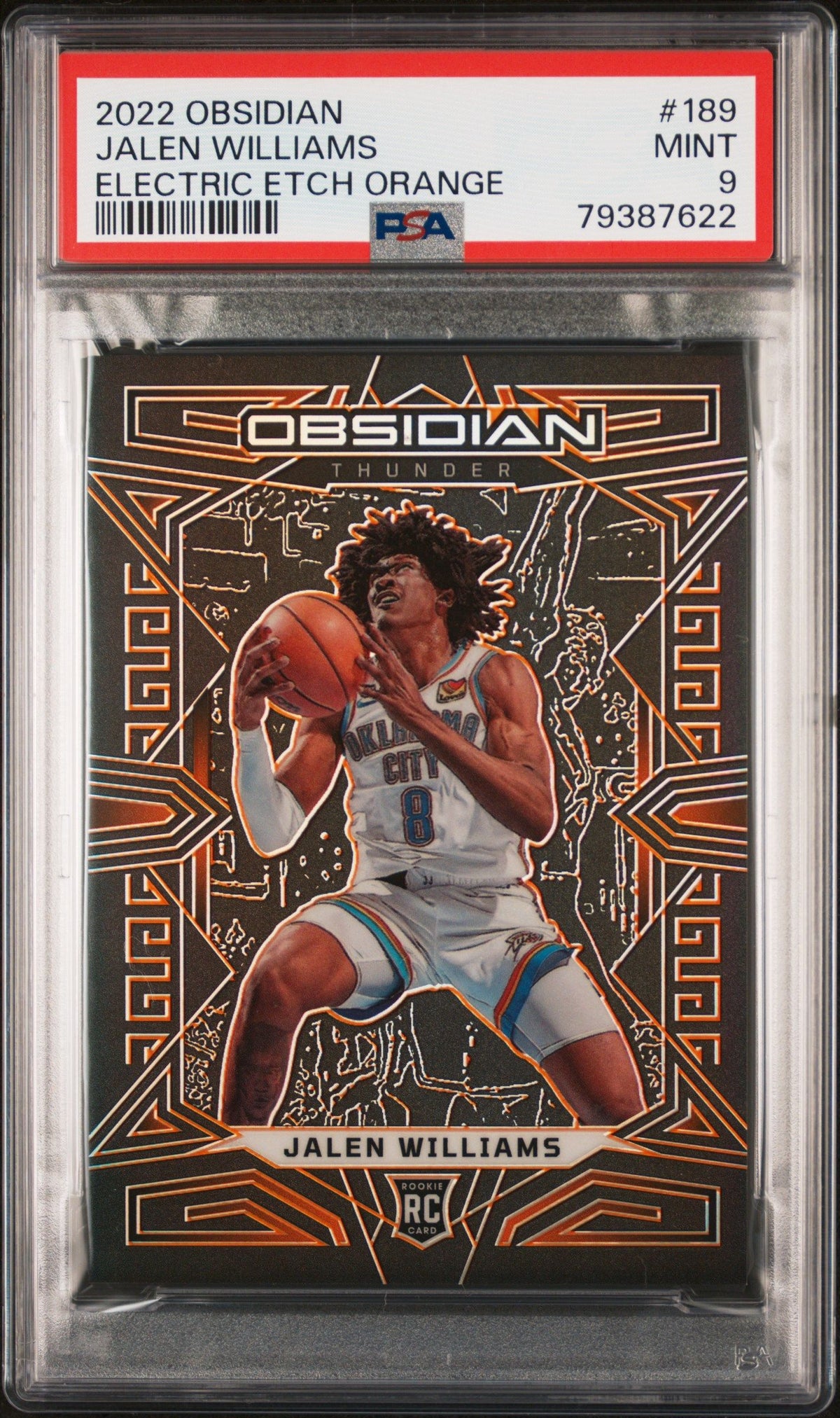 2022 Panini Obsidian Jalen Williams Electric Etch Orange PSA 9