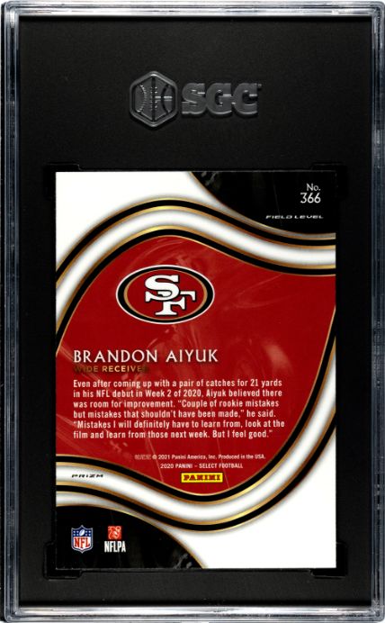 2020 Panini Select #366 Brandon Aiyuk Silver Prizm SGC 10