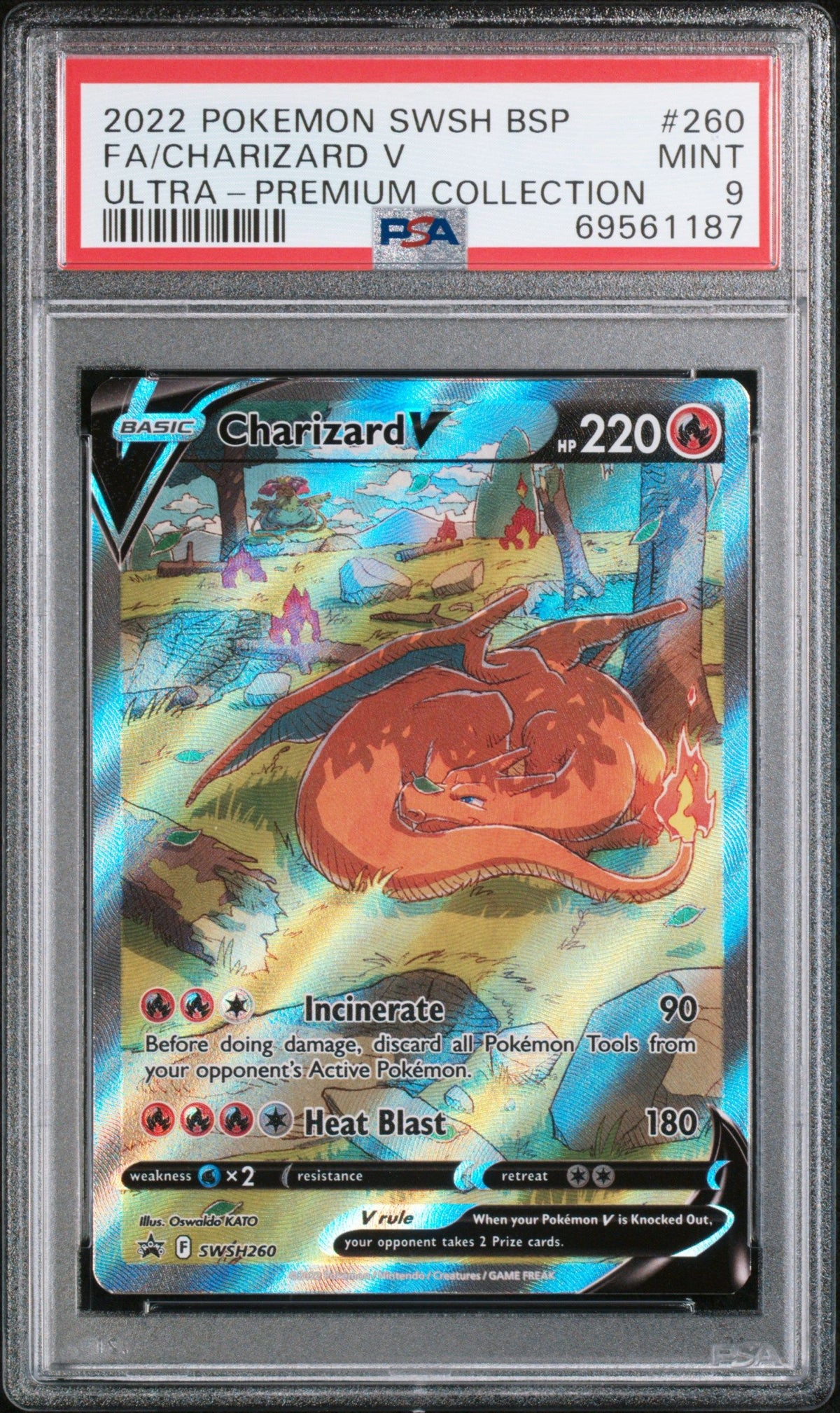 2022 Pokemon Swsh Black Star Promo Fa/Charizard V Ultra-Premium Collection PSA 9