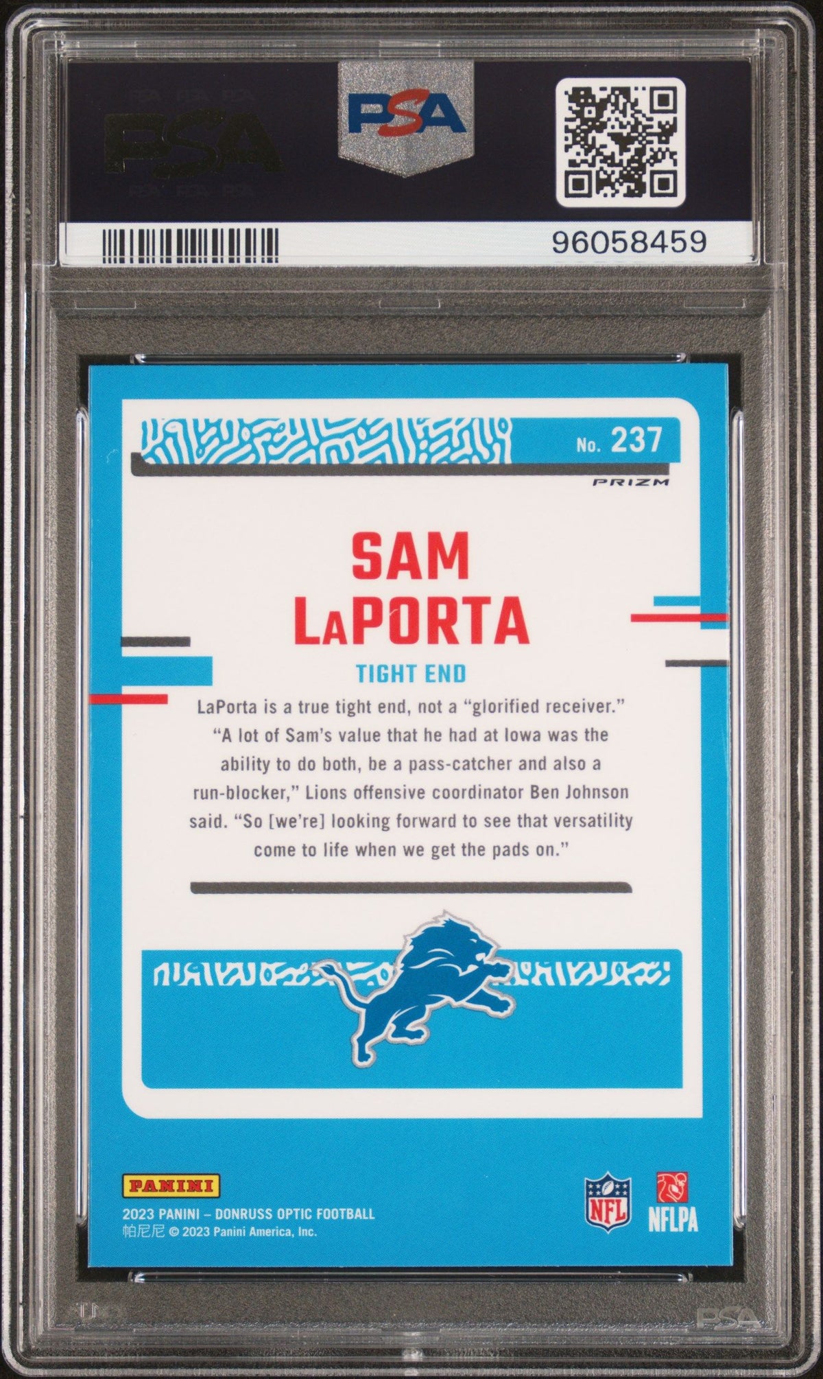 2023 Panini Donruss Optic Sam Laporta Green Hyper PSA 10