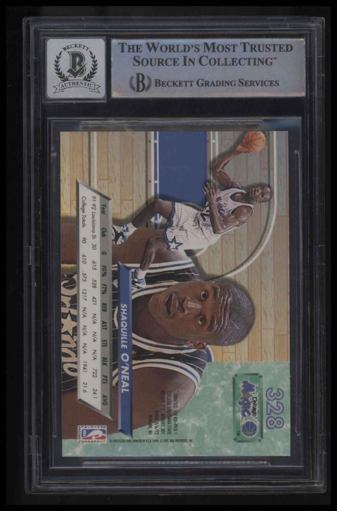 1992-93 Ultra Shaquille O&#39;Neal RC BGS 0.0