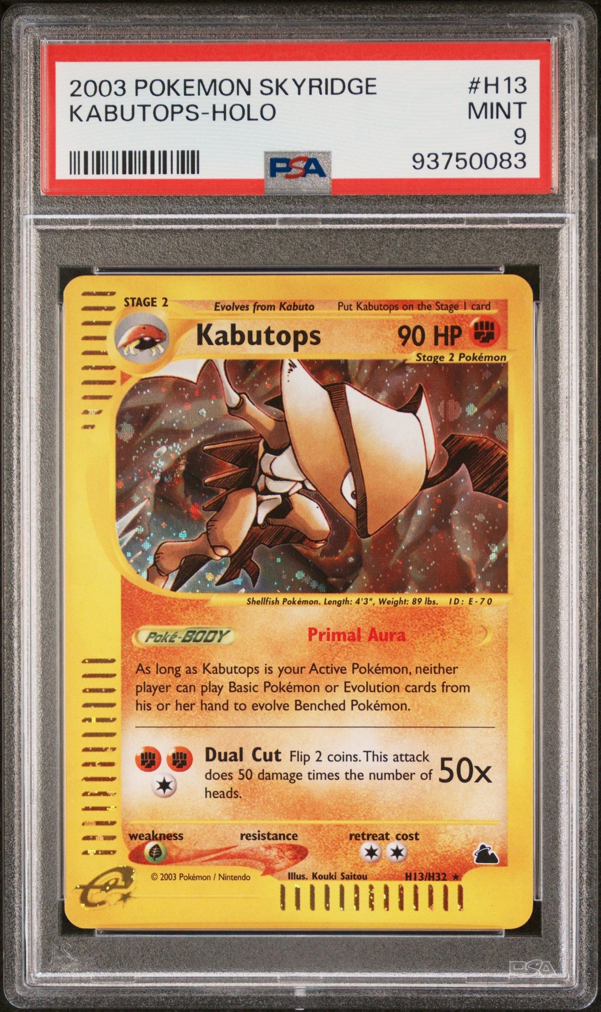 2003 Pokemon Skyridge Kabutops-Holo PSA 9