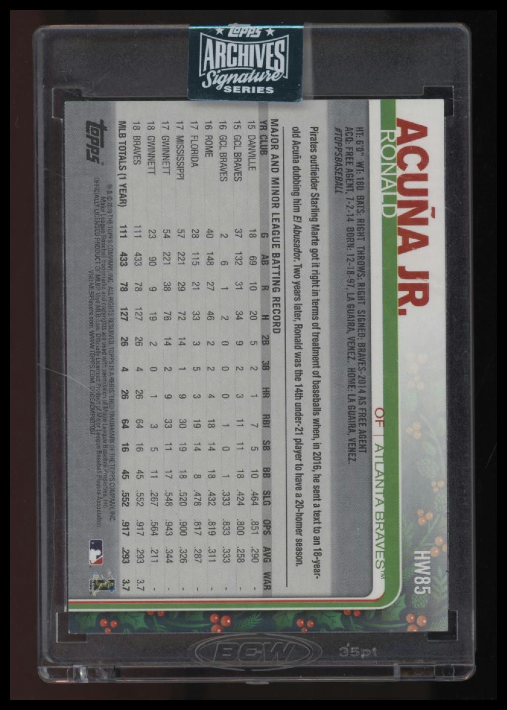 2024 Topps Archives Signature Series Ronald Acuna Jr 1/1