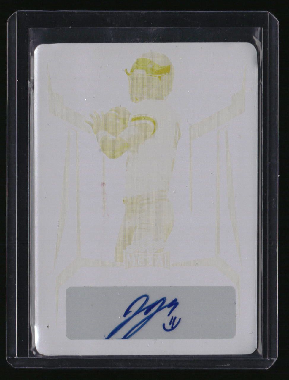 2023 Leaf Metal Football Jj McCarthy Yellow Printing Plate Auto 1/1