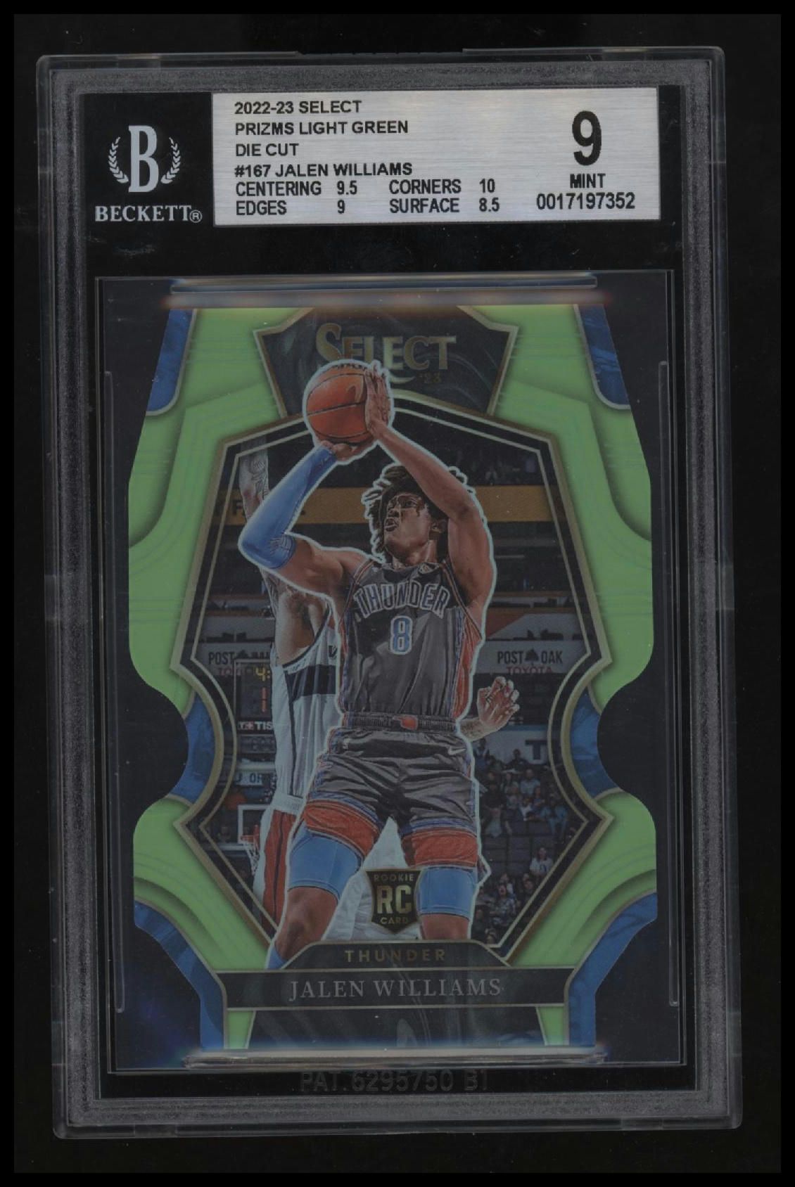 2022-23 Select Prizms Light Green Die Cut Jalen Williams BGS 9.0