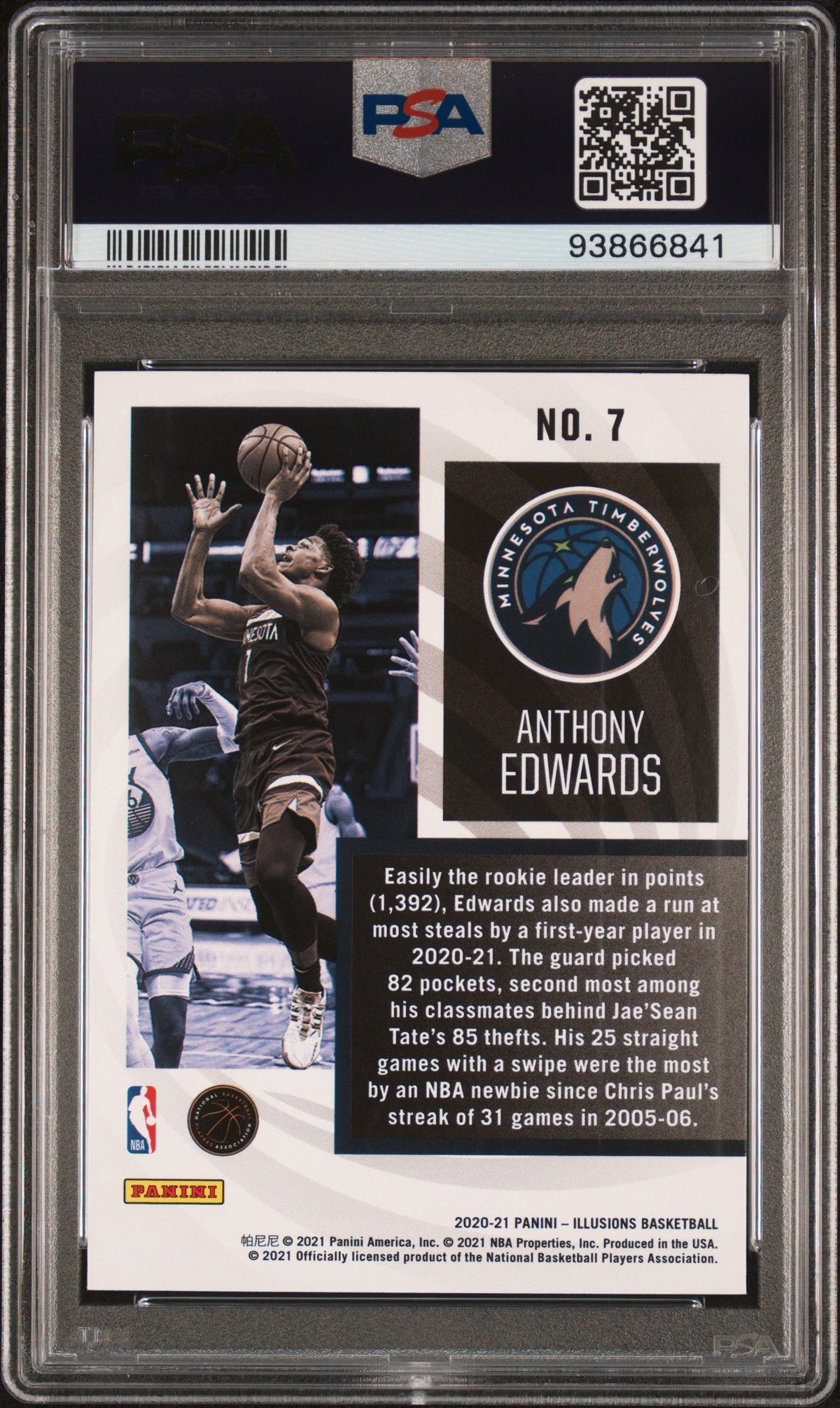 2020 Panini Illusions Instant Impact Anthony Edwards Instant Impact PSA 10