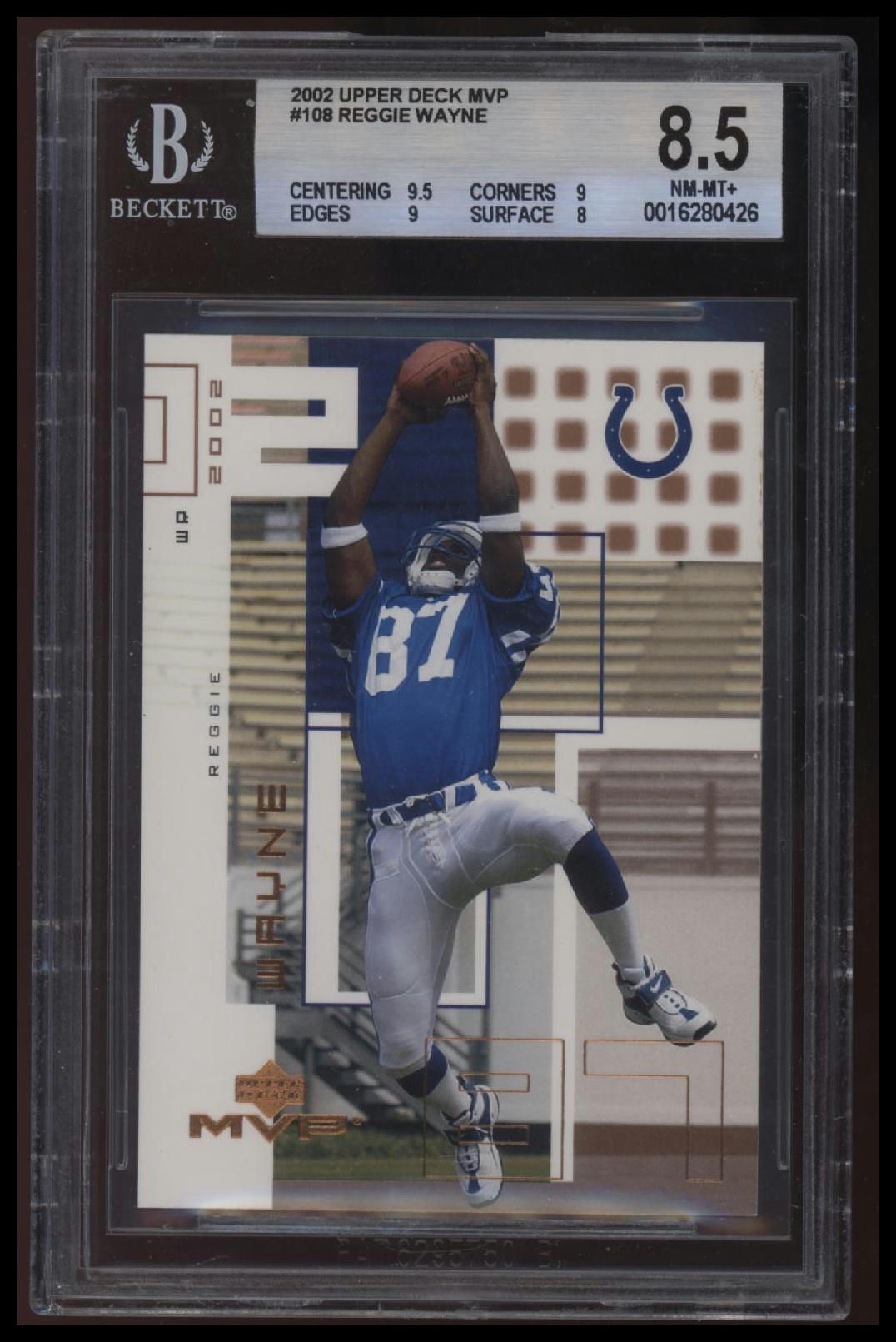 2002 Upper Deck MVP Reggie Wayne BGS 8.5