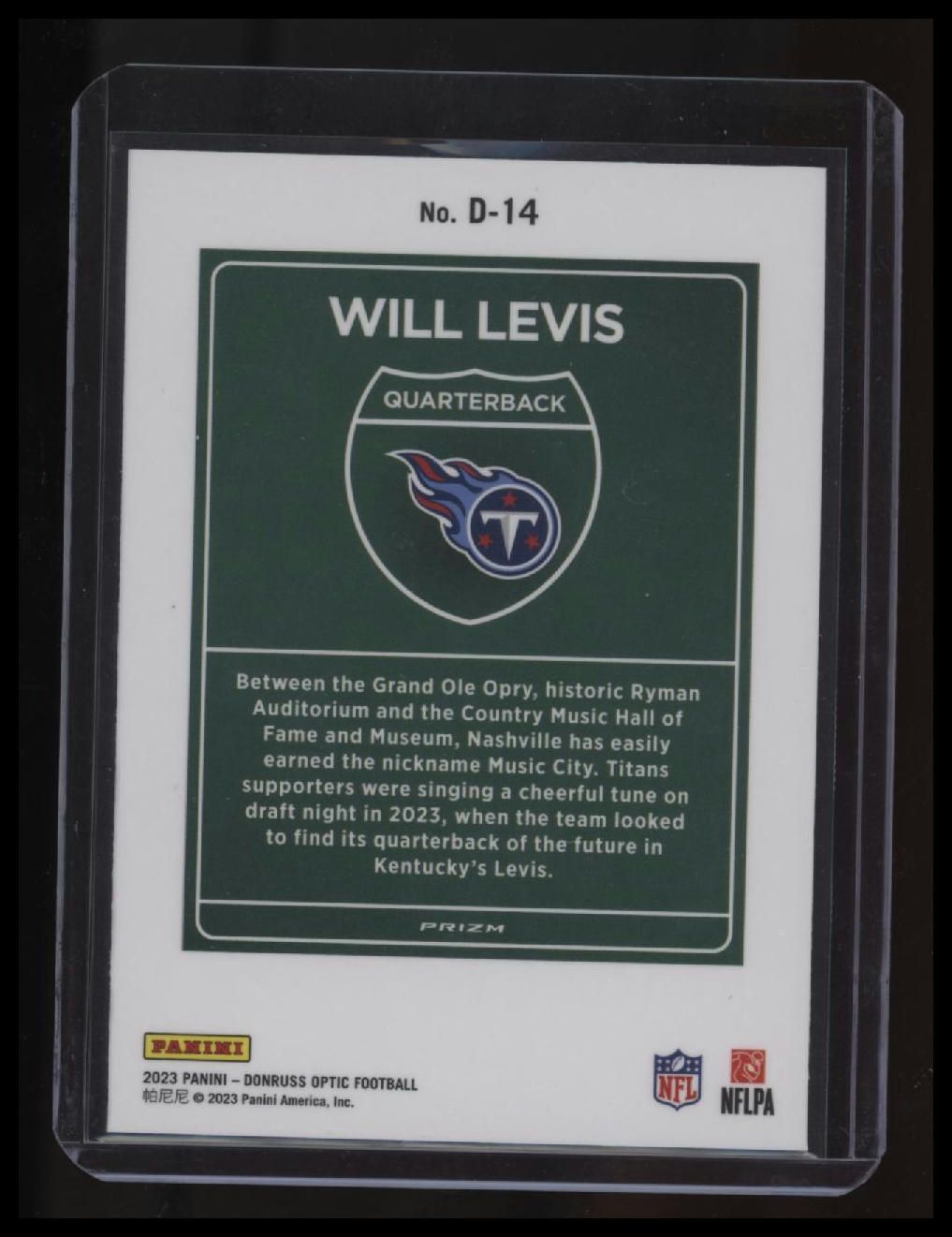 2023 Donruss Optic Will Levis Downtown!