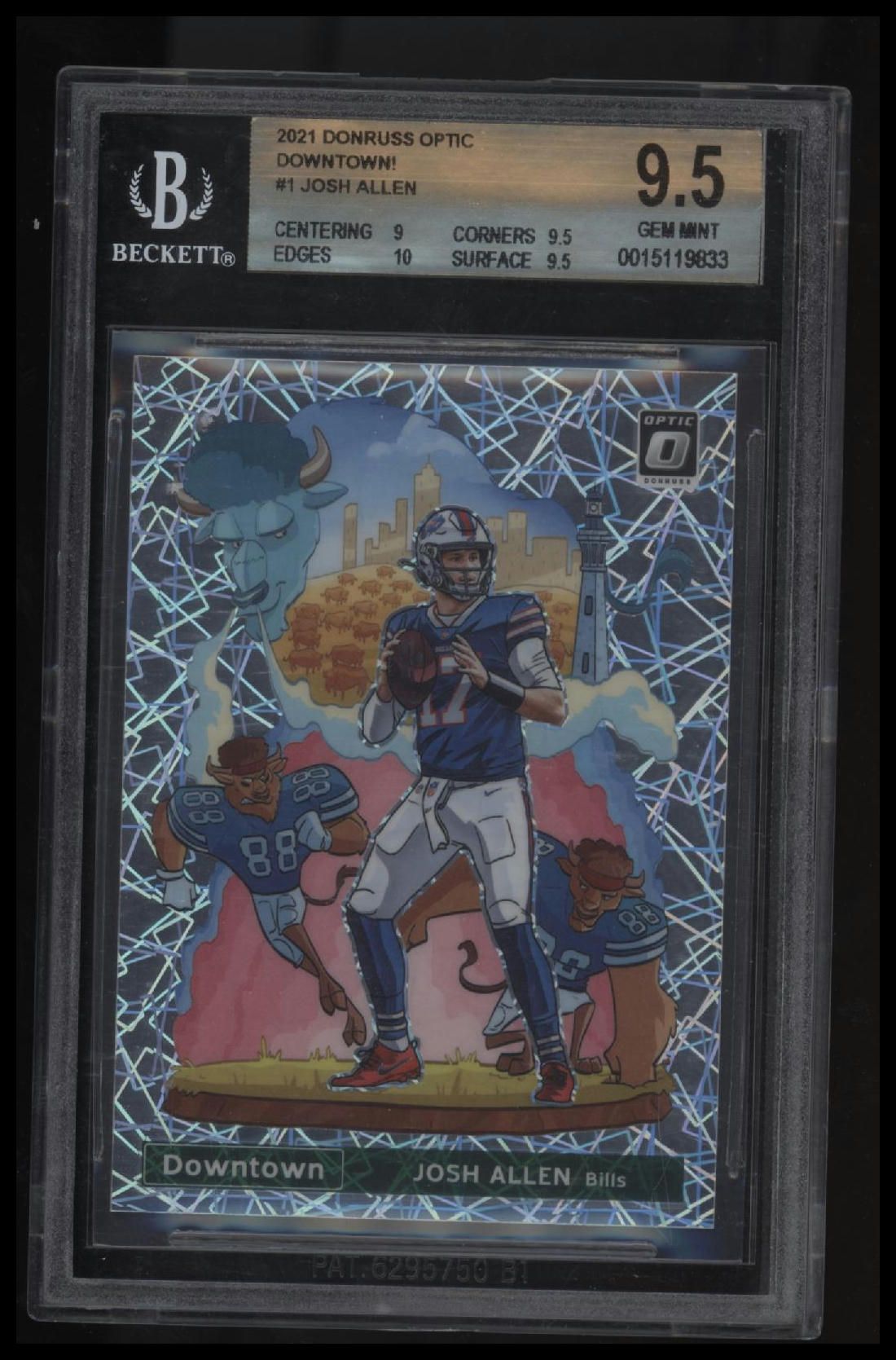 2021 Donruss Optic Downtown! Josh Allen BGS 9.5