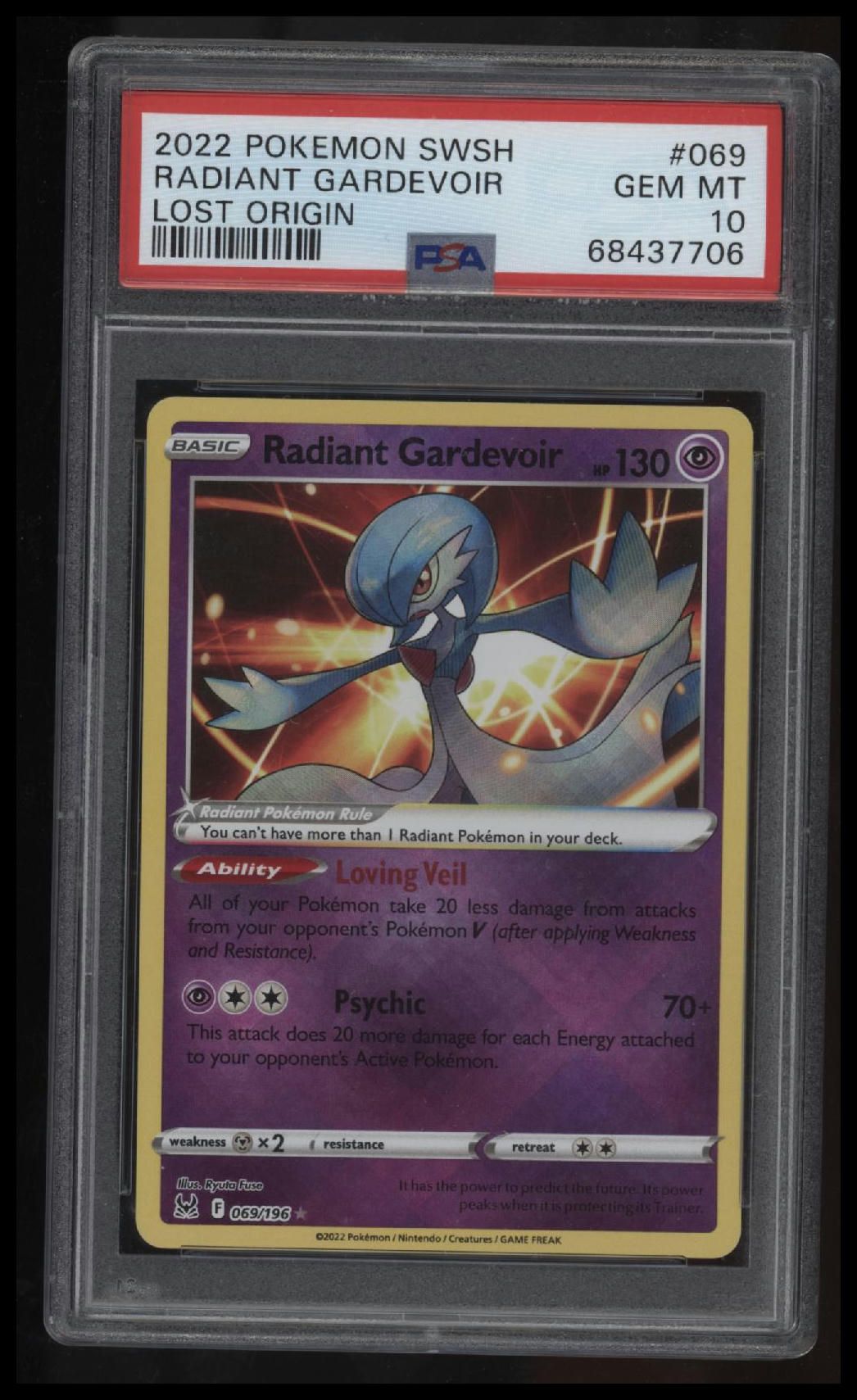 2022 Pokemon Sword &amp; Shield Lost Origin Radiant Gardevoir PSA 10 68437706