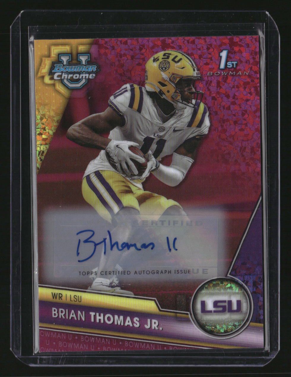 2023 Bowman U Chrome Brian Thomas Jr. Auto Fuschia Mini-Diamond Refractor #/150