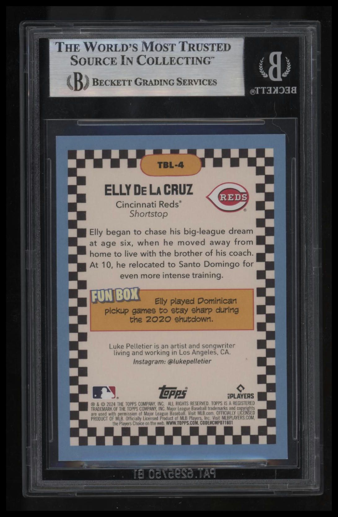 2024 Topps Big League Big Leaguer Elly De La Cruz BGS 9.0