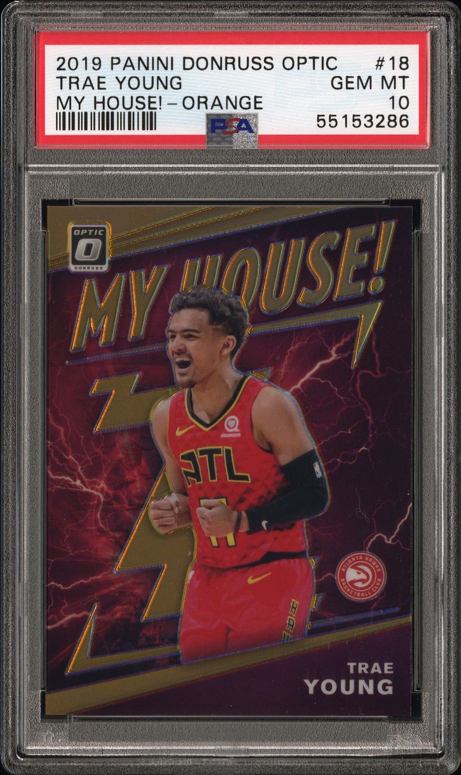 2019 Panini Donruss Optic My House! #18 Trae Young My House!-Orange PSA 10