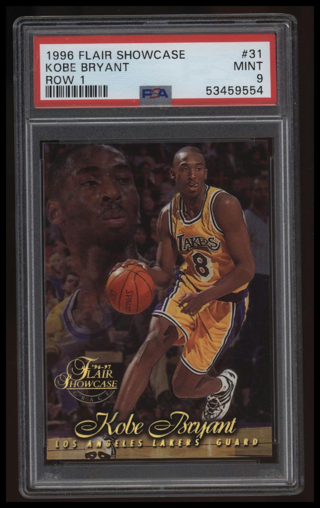 1996 Flair Showcase Kobe Bryant Row 1 PSA 9