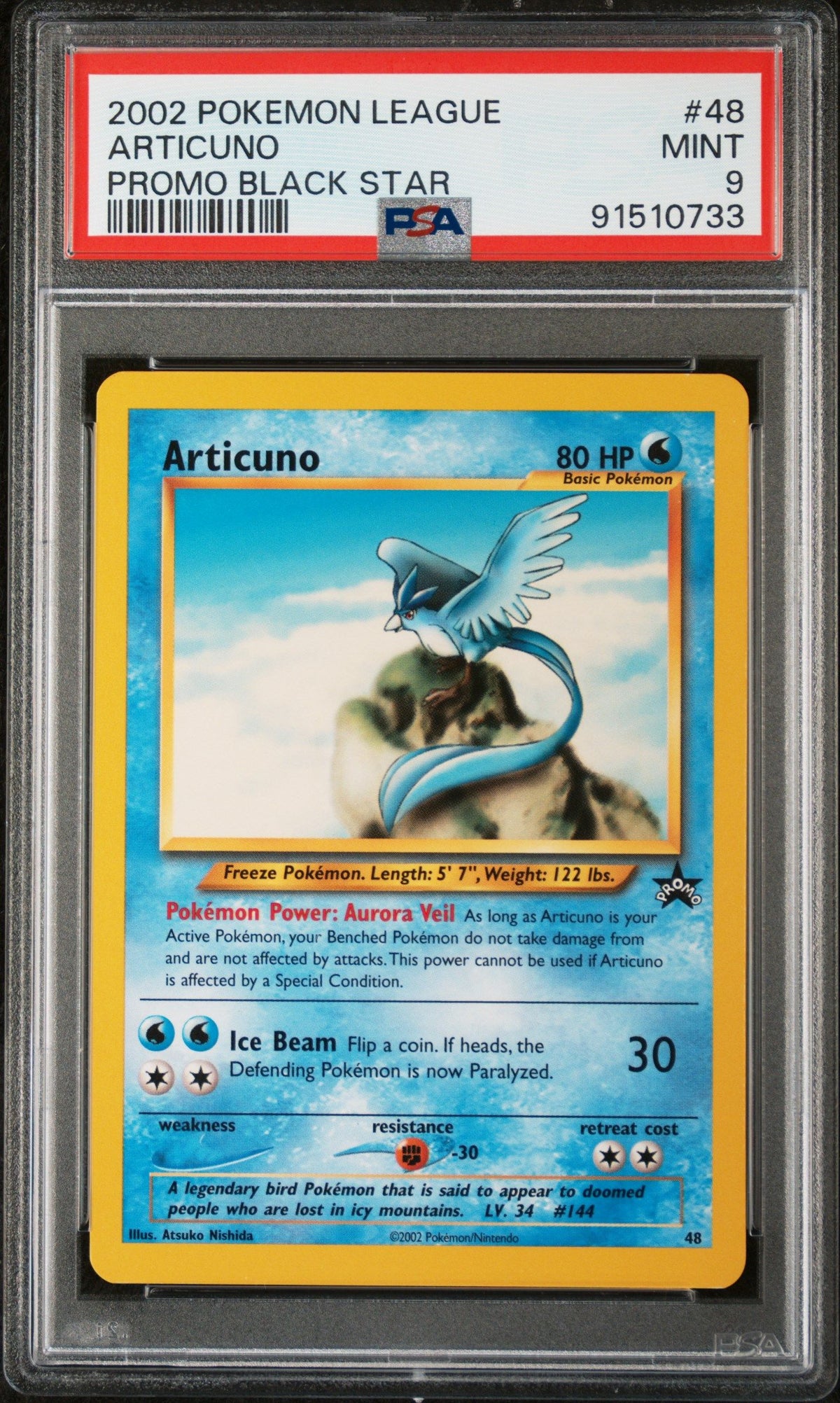 2002 Pokemon League Promo Black Star Articuno Promo Black Star PSA 9