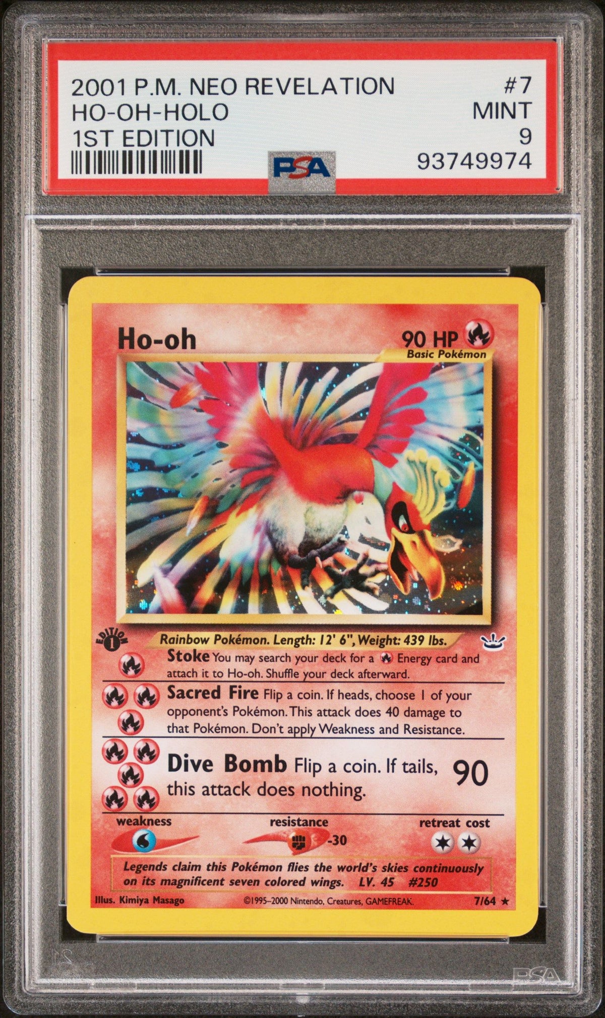 2001 Pokemon Neo Revelation 1st Edition Ho-Oh-Holo 1st Edition PSA 9