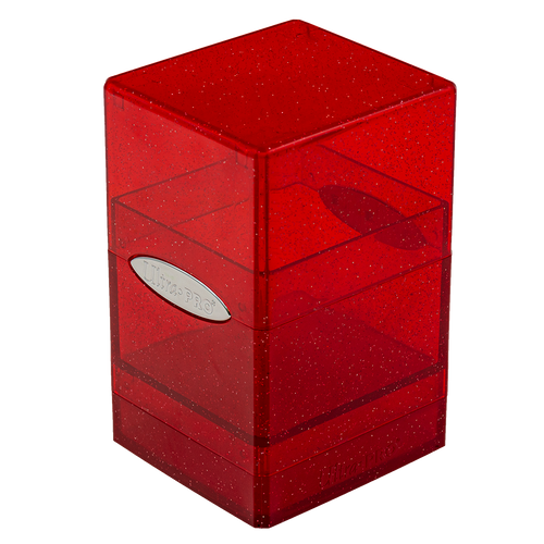 Glitter Red Satin Tower Deck Box