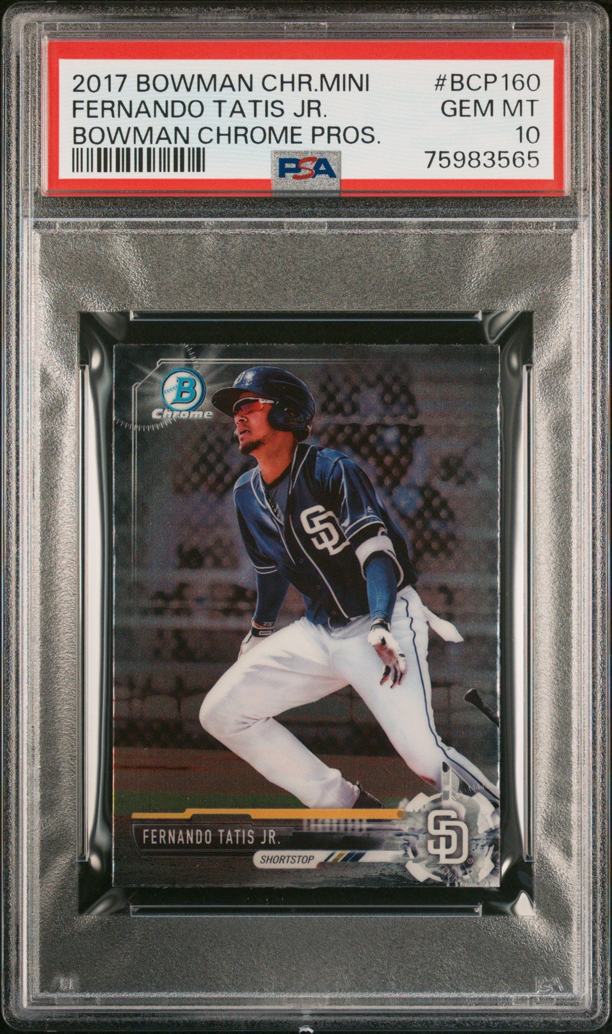 2017 Bowman Chrome Mini Fernando Tatis Jr. Bowman Chrome Pros. PSA 10