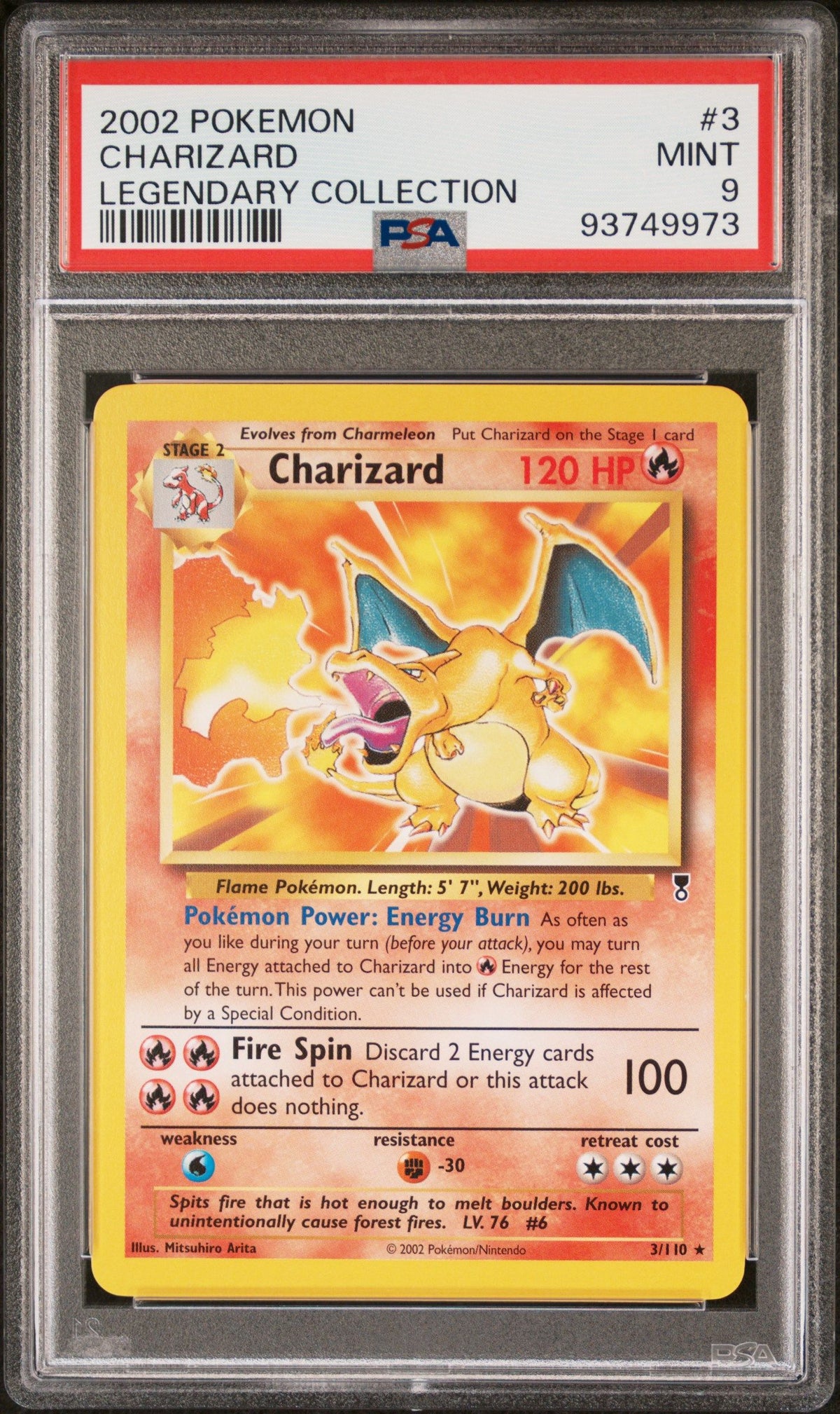 2002 Pokemon Legendary Collection Charizard Legendary Collection PSA 9