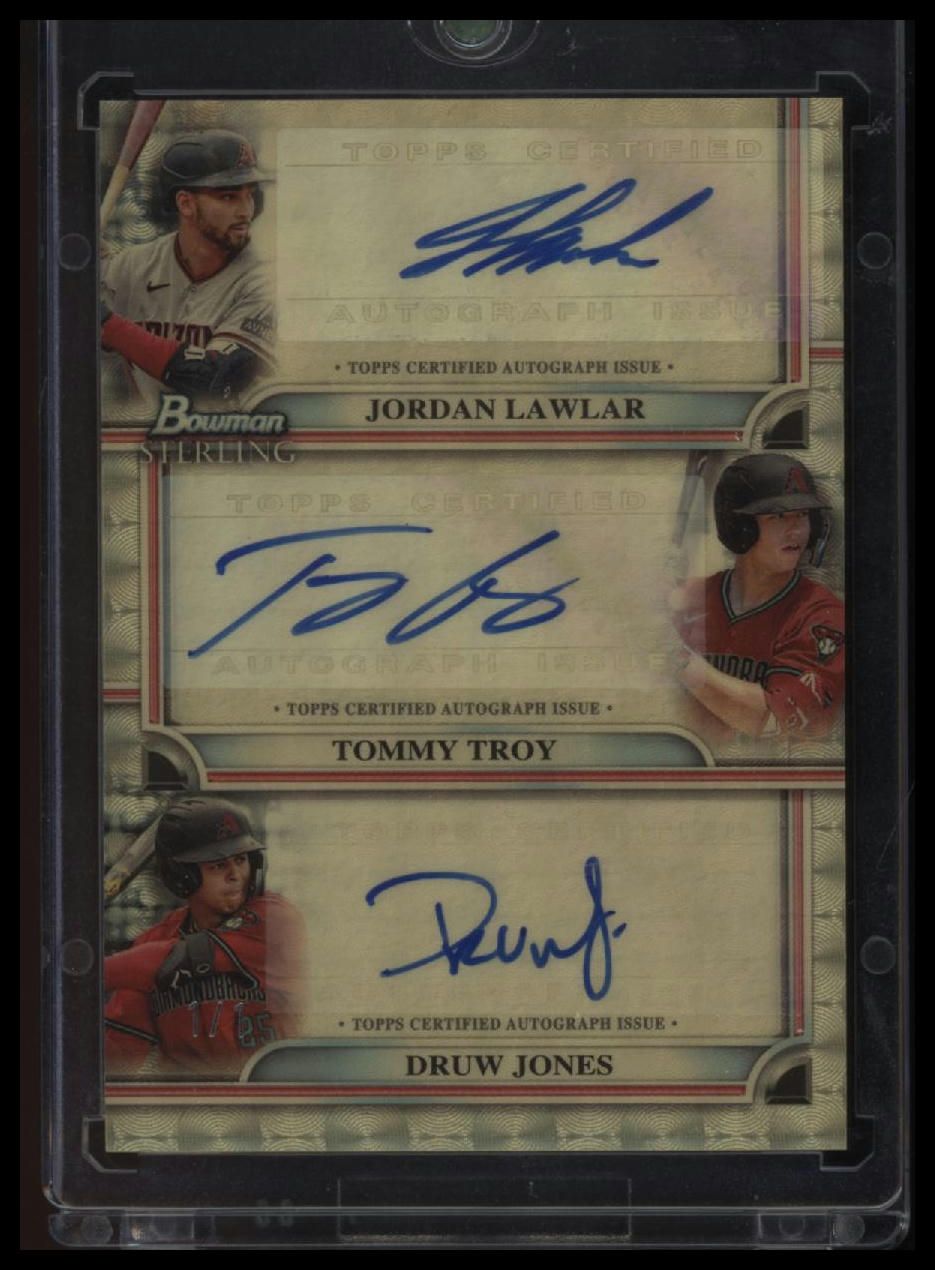 2024 Bowman Sterling Lawlar/Troy/Jones Triple Auto #1/1 Superfractor