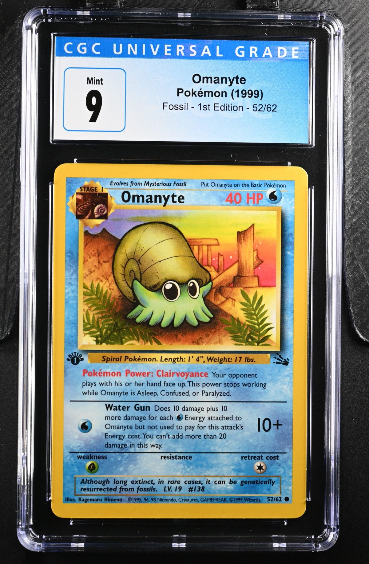 1999 Fossil - 1st Edition Omanyte CGC 9