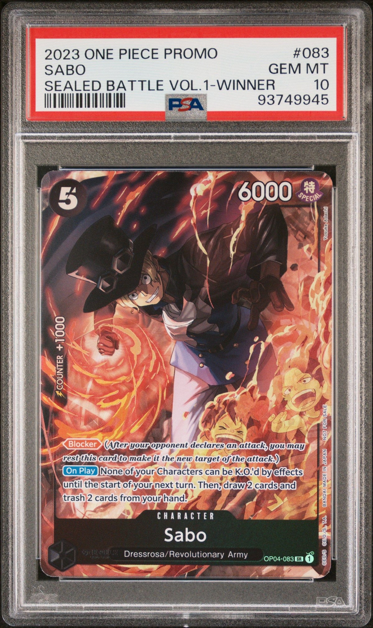 2023 One Piece Promos Sabo Sealed Battle Vol.1-Winner PSA 10