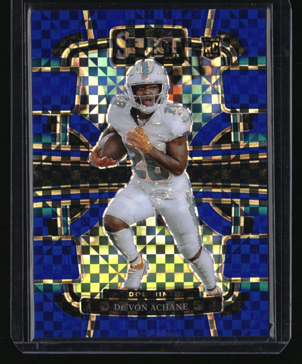 2023 Panini Select De&#39;Von Achane Blue Prizms #/199