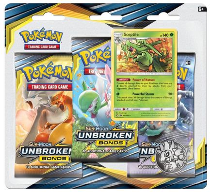 Pokemon TCG: Sun and Moon - Unbroken Bonds 3-Pack Blister [Sceptile]