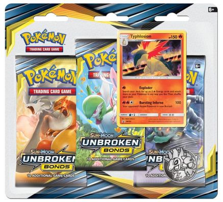 Pokemon TCG: Sun and Moon - Unbroken Bonds 3-Pack Blister [Typhlosion]