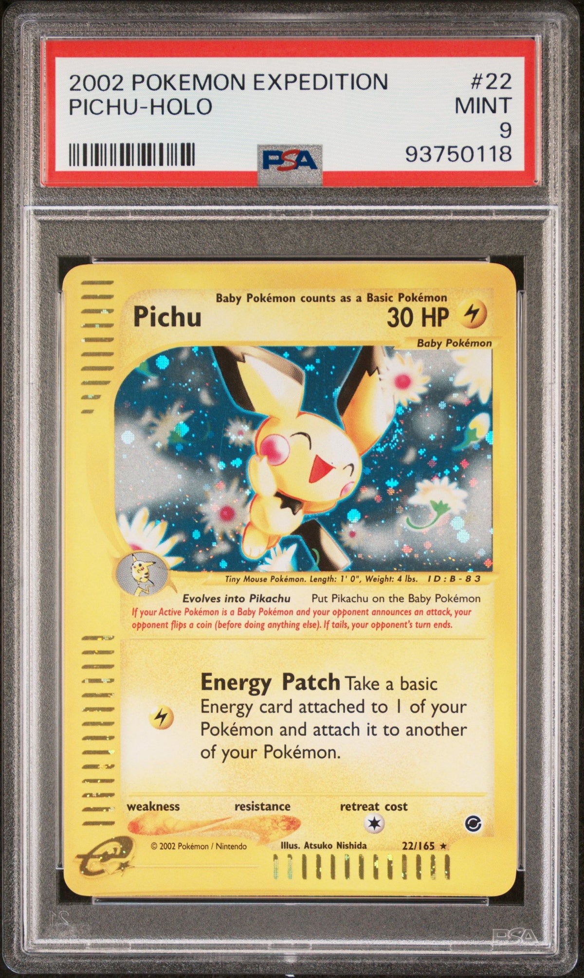 2002 Pokemon Expedition Pichu-Holo PSA 9