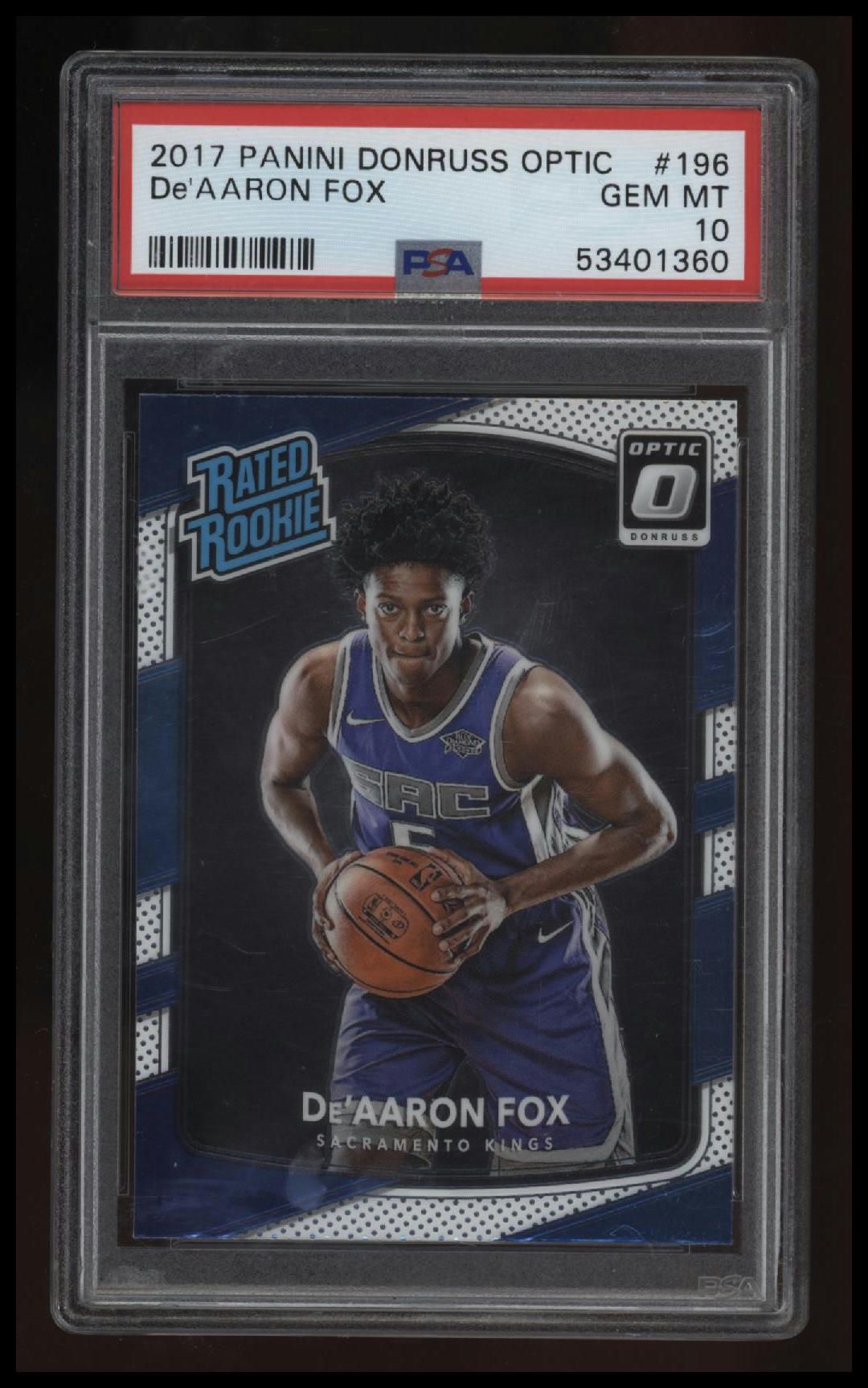 2017 Panini Donruss Optic De&#39;Aaron Fox PSA 10 53401360