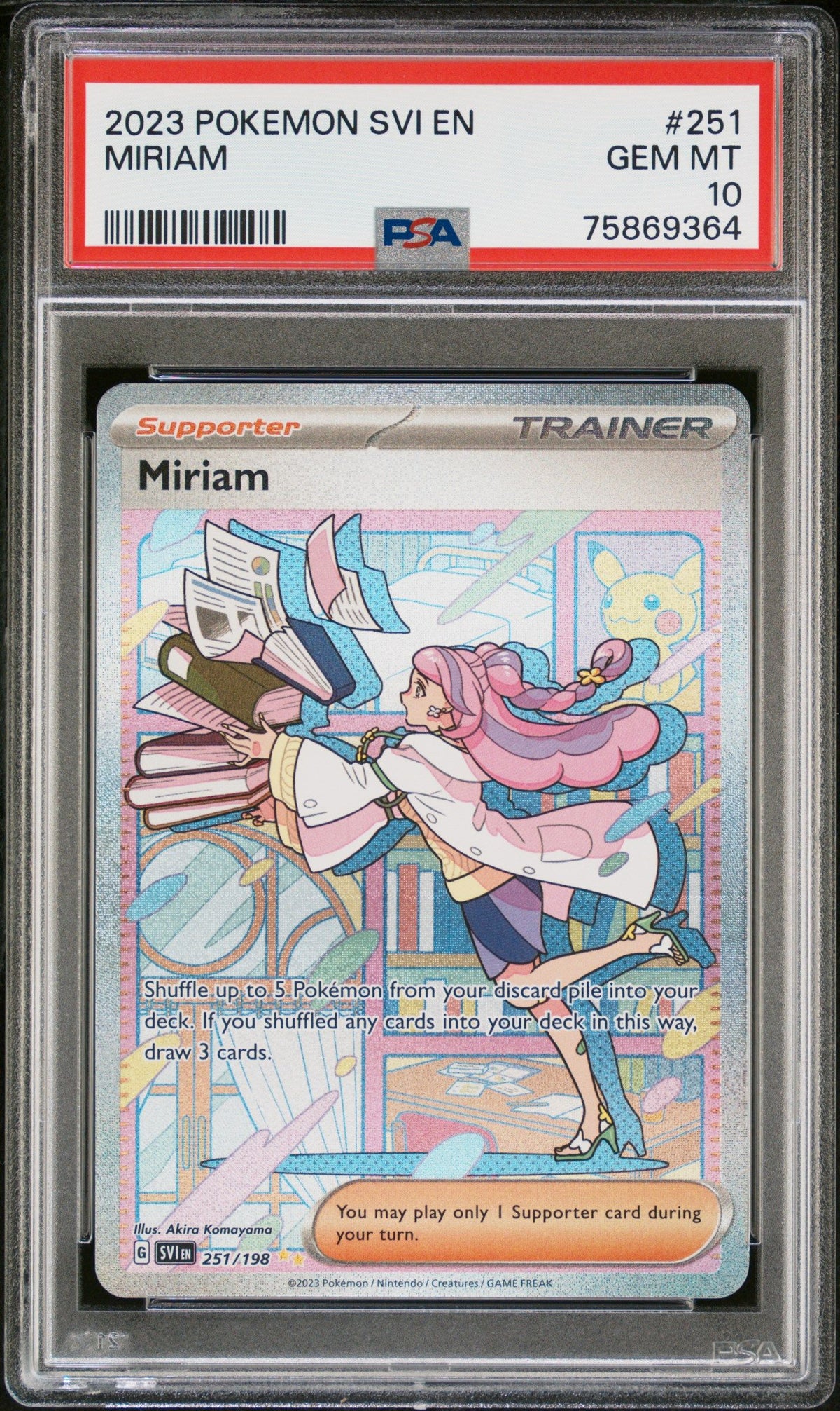 2023 Pokemon Svi En-Scarlet &amp; Violet Miriam Special Illustration Rare PSA 10