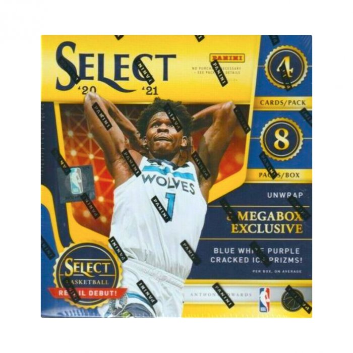 2020/21 Panini Select Basketball Mega Box (Blue White Purple Cracked Ice Prizms)