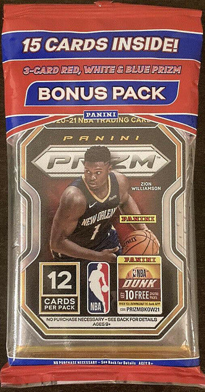 2020/21 Panini Prizm Basketball Cello Multi 15-Card Pack