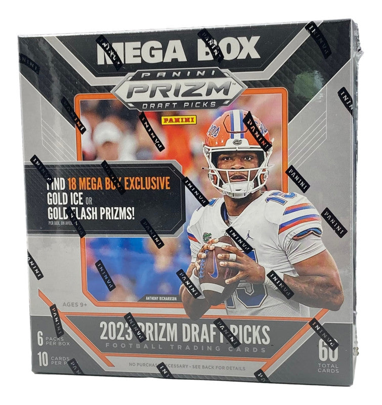 2023 Panini Prizm Draft Picks Football Mega Box (Gold Ice Prizms!)