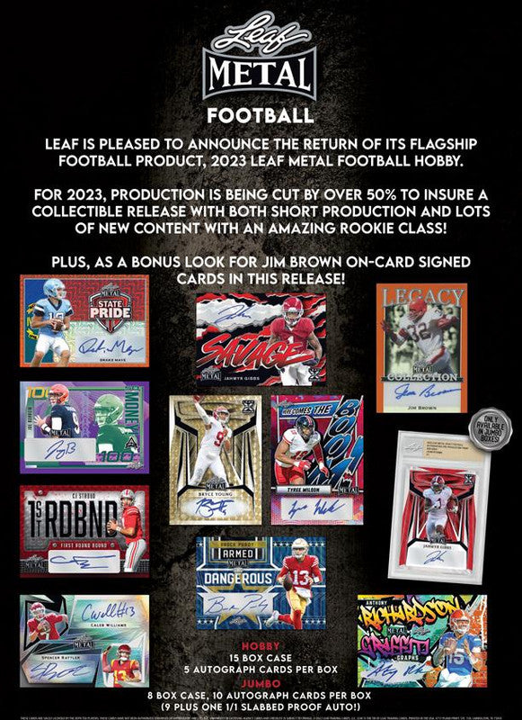 2023 Leaf Metal Football Jumbo Box