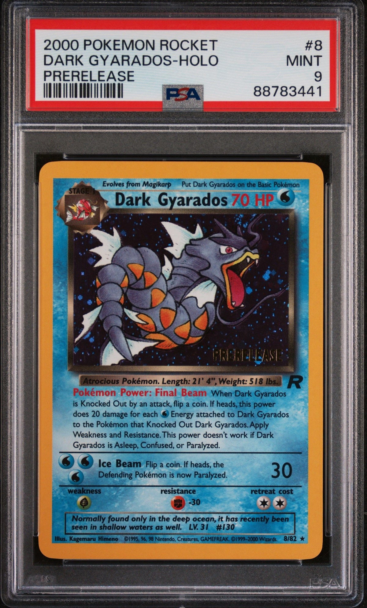 2000 Pokemon Rocket Dark Gyarados-Holo Prerelease PSA 9 88783441