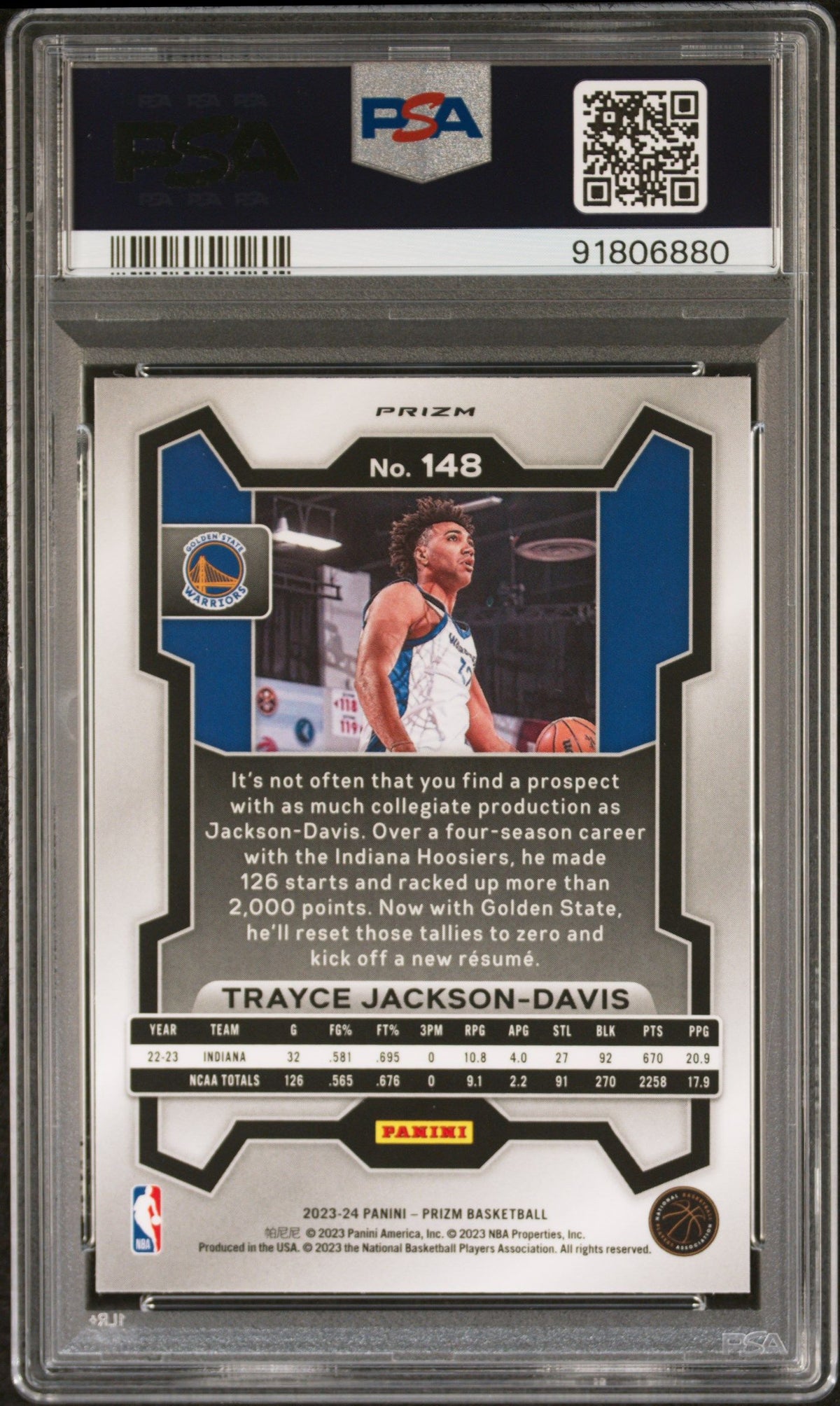 2023 Panini Prizm Trayce Jackson-Davis Red Ice PSA 10