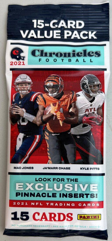 2021 Panini Chronicles Football 15-Card Jumbo Value Pack (Pinnacle Inserts!)