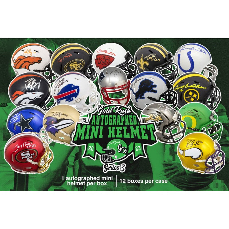 2023 Gold Rush Autographed Mini Helmet Football Edition Series 3 Box