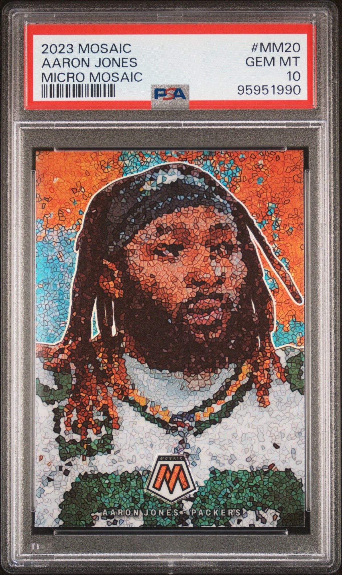 2023 Panini Mosaic Micro Mosaic Aaron Jones PSA 10