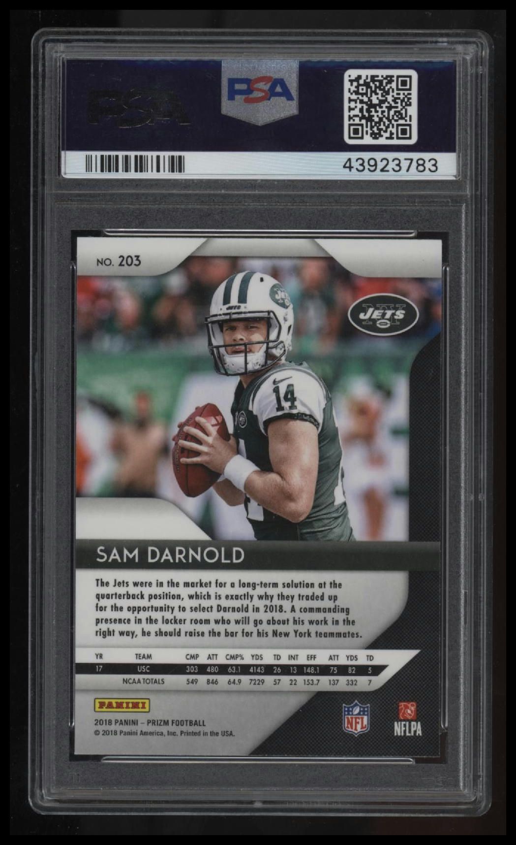 2018 Panini Prizm Sam Darnold PSA 10 43923783